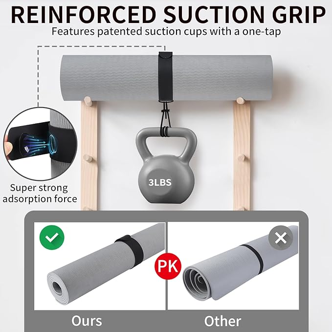 25" Yoga Mat Strap | Slap Band Holder for Carrying and Storage Mats | Rolled Scrunchie Yoga Essential Accessory-FlexoryFit