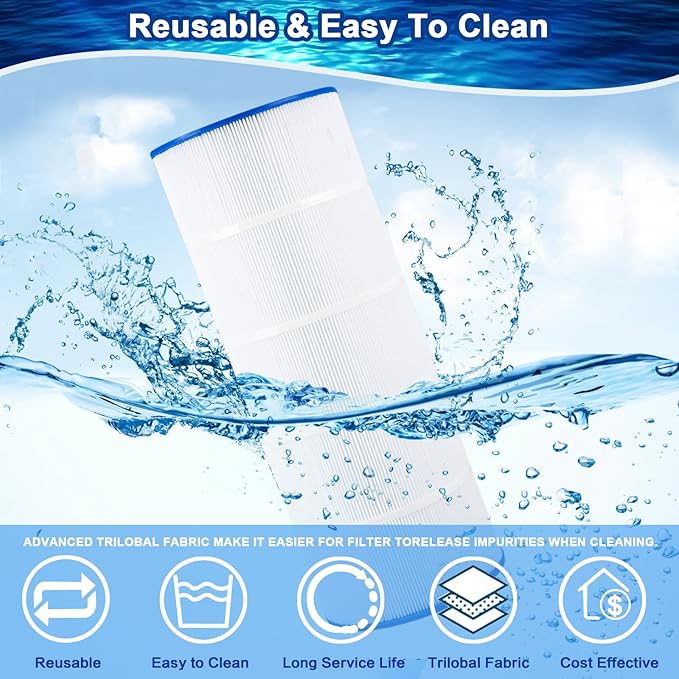 C1200 Pool Filter Compatible with Hayward C1200, CX1200RE, Pleatco PA120, Unicel C-8412, Clearwater II 125, 120 sq.ft, 2 Pack