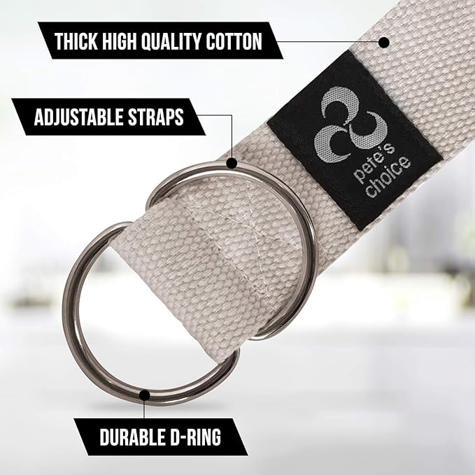2-PACK or 5-PACK Yoga Exercise Adjustable Straps 8Ft | BONUS eBook | with Durable D-Ring For Pilates & Gym Workouts | Hold Poses, Stretch, Improve Flexibility & Maintain Balance-FlexoryFit