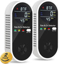 4-in-1 Portable Carbon Monoxide Detectors Plug in – Natural Gas Leak Detector, Methane & CO Alarm with Dual Sensor, Temperature & Humidity Display for Home, RV, Travel, 2 Packs