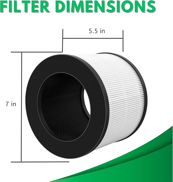 Nispira EPI153 Replacement Filter for MOOKA & KOIOS EPI153 EP1153 EPI-153 EP1-153 Air Purifiers True HEPA Activated Carbon 3-in-1 1 Pack