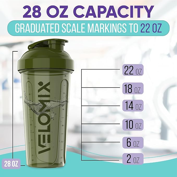 '-2 Pack- 28 oz Protein Shaker Bottles for Protein Mixes - 2x Wire Whisk | Leak Proof Shaker Cups for Protein Shakes | Pre Workout Shaker Bottle | Shakers for Protein Shakes-Green&Blue-FlexoryFit