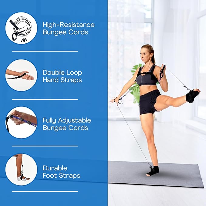 TYE4® and TYE4X™ - Pilates Wearable Resistance/Assistance; Total Body Exercise; Core Strengthening, Portable, Home Gym, Pilates, Yoga, Barre, Posture, Stretching, Balance-FlexoryFit