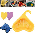 Faucet Hanging Filter Basket for Kitchen Sink, Faucet Hanging Filter Basket, Kitchen Sink Drain Basket Swan, Multifunctional Drain Basket for Kitchen Drain Strainer (Yellow)