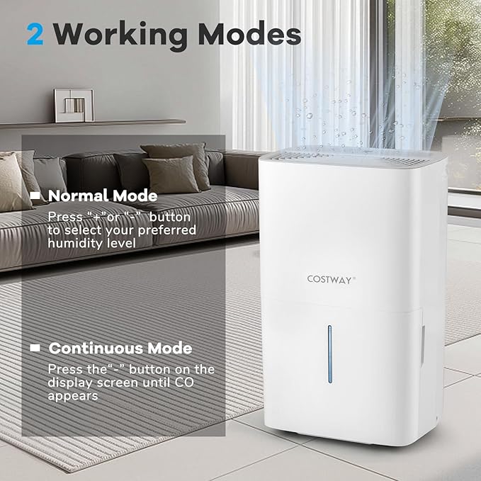 COSTWAY 150 Pints Energy Star Dehumidifier with Pump, 7000 Sq.Ft Portable Home Dehumidifier for Basements with 2 Modes & 3 Fan Speeds, 2.4 Gallon Tank,16.4 FT Pump Drain Hose