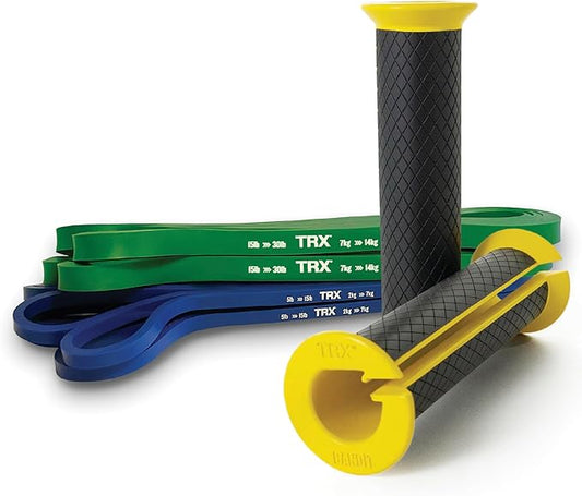 TRX Training Bandit Kit, Home Workout Resistance Band Set with Strength-Training Resistance Bands and Universal-Fit Handles for Exercise Bands-FlexoryFit