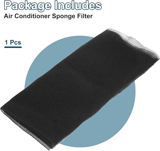 PATIKIL 39" x 39" x 0.2" Air Conditioner Filter Replacement, Washable Reusable Cut to Fit Foam Filter Air Filter for RV AC Vent Window Purifiers Computer, 60PPI
