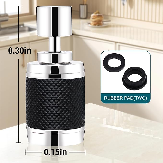 360 ° rotation kitchen faucet nozzle with filter High pressure water saver Bubble mode faucet extender accessory for 3 spray modes (Black)