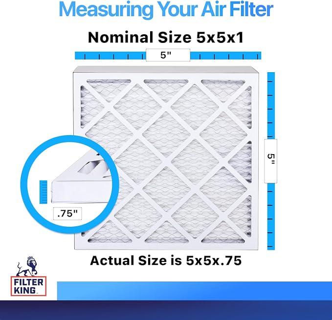 Filter King 5x5x1 Air Filter | 4-PACK | MERV 8 HVAC Pleated A/C Furnace Filters - Image 2