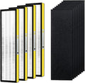 FLT5000 Replacement Filter C For G-Guardian Air Purifier AC5000,AC5000E,AC5250PT,AC5350B,AC5350BCA,AC5350W,AC5300B,CDAP5500B,AP2800CA. 4 Pack HEPA Filter + 8 Pack Activated Carbon Filter