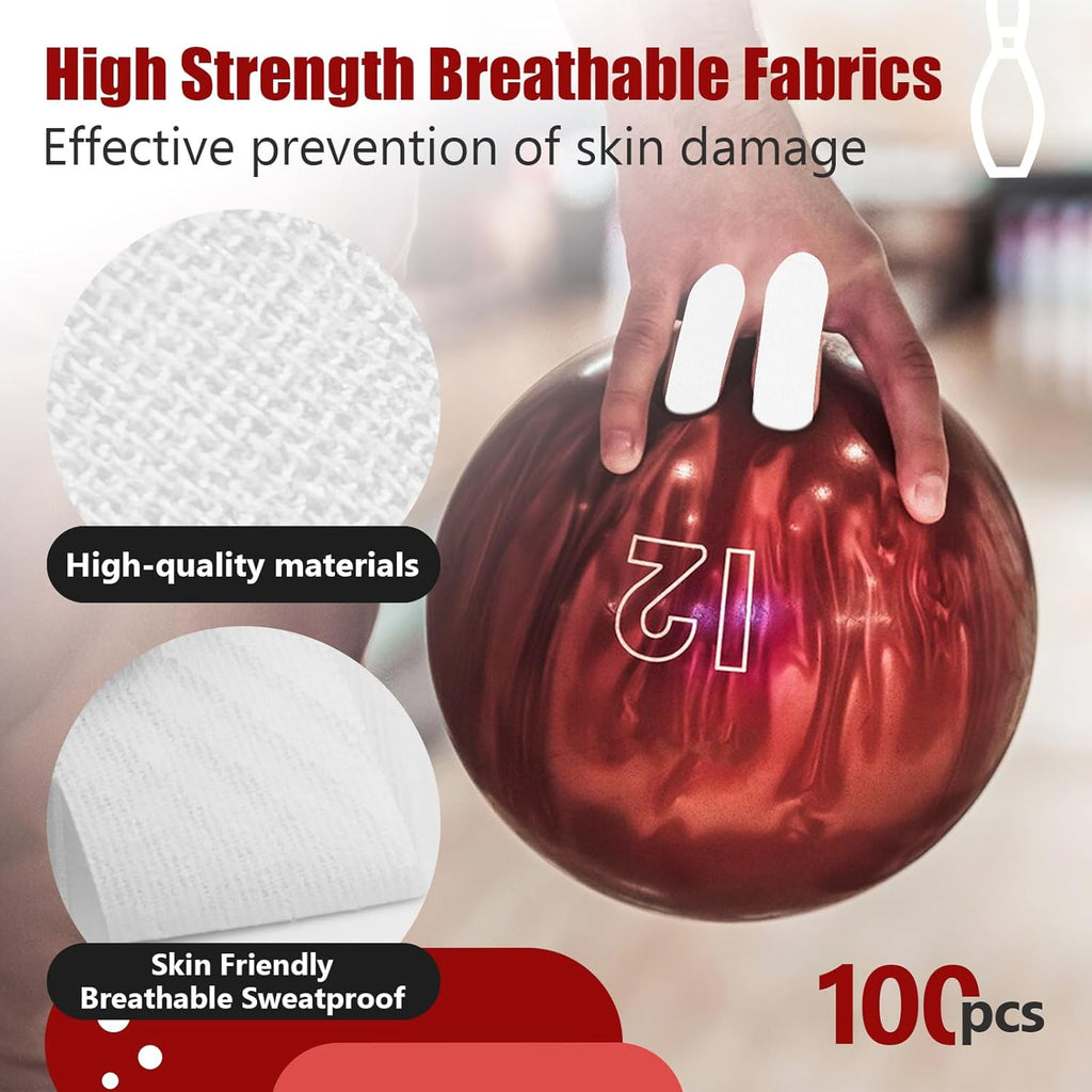 100 PCS Bowling Thumb Tape - Bowling Finger Tape - Thumb Tape Protector for Bowling(Multiple Colors, 1 x 2.8 Inches, Breathable)
