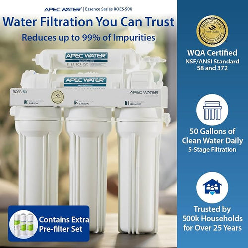 APEC Water ROES-50X 5-Stage Under Sink Reverse Osmosis Water Filter System - Image 2