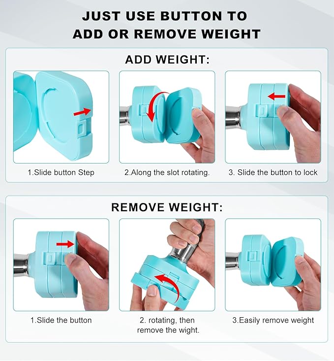 15LB 20LB 50LB Adjustable Dumbbell Set Free Weights Dumbbells Set for Women Men Hand Weights Sets Adjust Dumbbell Weight Sets for Home Gym Exercise Workout Strength Training Equipments-FlexoryFit