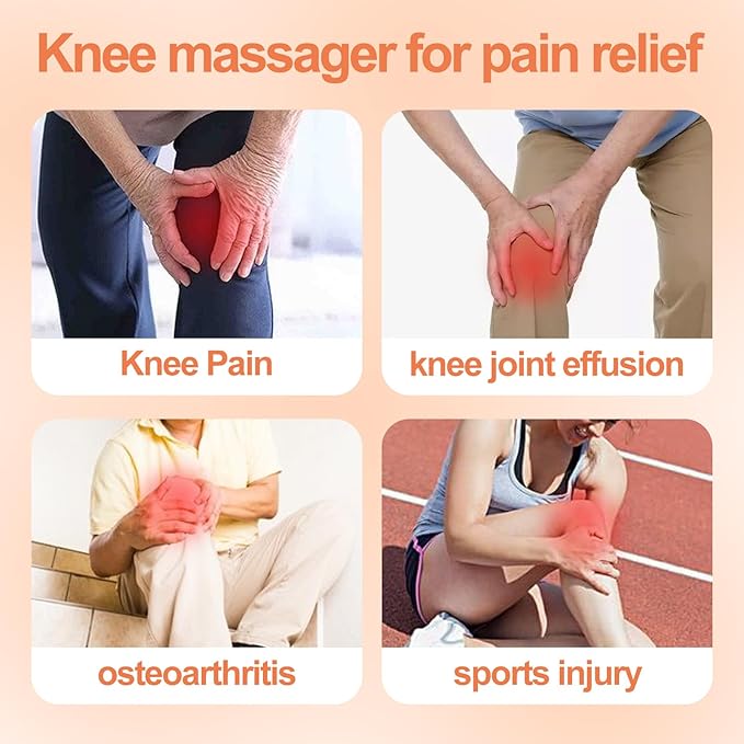 Knee Massager, Cordless Massager with Heat and Compression LED Screen Wearable Infrared Vibration Rechargeable Electronic Massage for Joint Pain Injury Swelling Stiffness, 1.0 Count-FlexoryFit