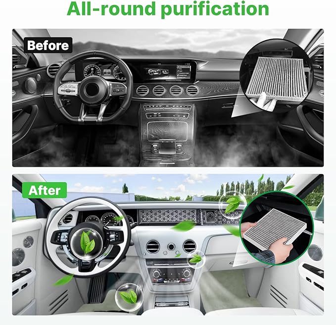 2-Pcs Cabin Air Filter for Ford Expedition 2018-2024, F150 2015-2023, F250, F350, F450, F550 Super Duty 2017-2022, Lincoln Navigator 2018-2024 Car Replacement for CF12150 Automotive Accessories