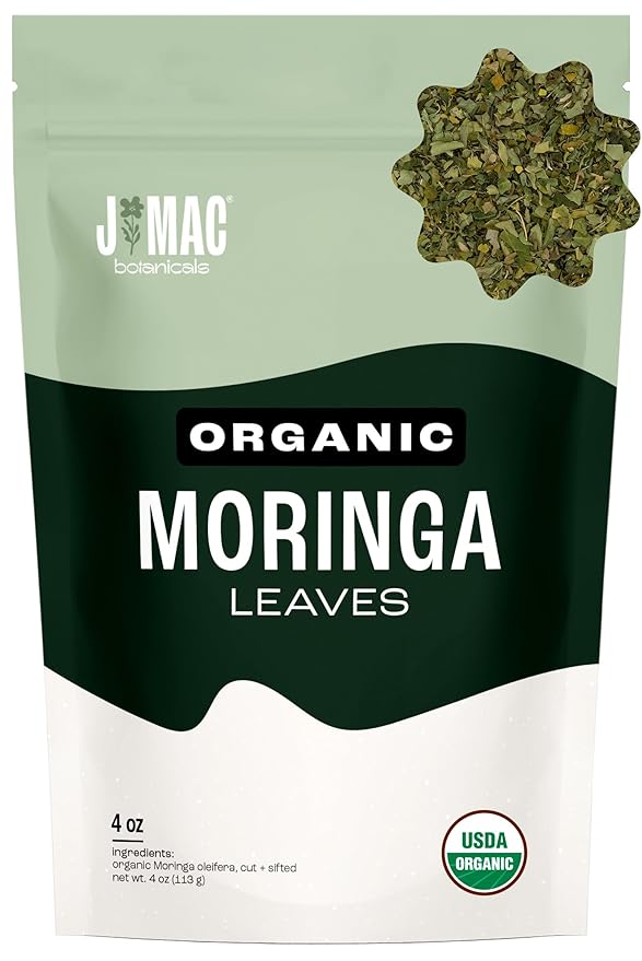 J MAC BOTANICALS Organic Moringa Leaves, malunggay leaf, Whole Green Moringa Oleifera Leaf Tea-FlexoryFit