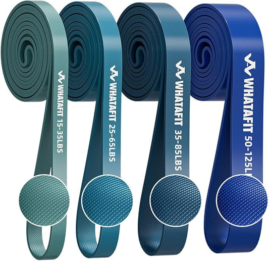 WHATAFIT Resistance Bands, Pull Up Assistance Bands, Exercise Bands, Workout Bands Set for Men and Women Home Fitness, Body Stretching, Strength Training, Physical Therapy-FlexoryFit