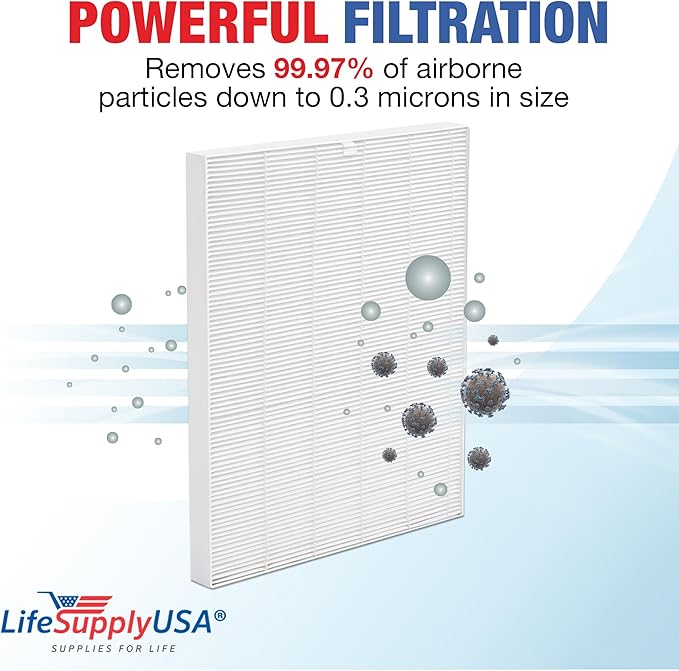 LifeSupplyUSA True HEPA Filter Replacement Compatible with Winix 17WC P150 & WAC9300, 114090 Air Purifier