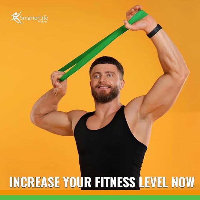 SmarterLife Resistance Bands for Working Out, Latex-Free Exercise Bands for Women, Men, 5 Extra Wide Workout Bands for Weight Loss, Home Gym, Booty Bands, Physical Therapy Bands, Workout Guide-FlexoryFit