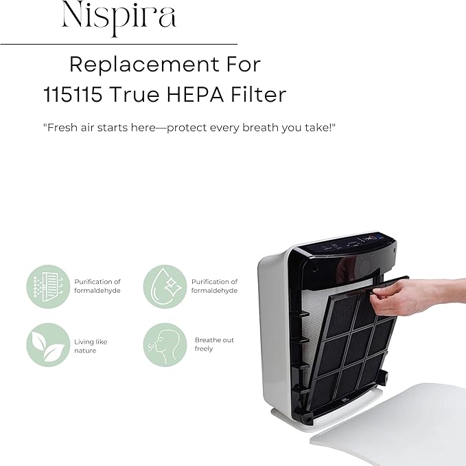 Nispira C545 HEPA Filter Replacement Ture HPEA For Winix C545 Air Purifier, P150, B151, 9300, Part Filter S 1712-0096-00 & 2522-0058-00, 113050 1 Set