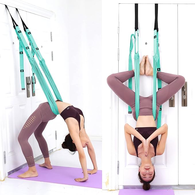 Tchrules Leg Stretcher Strap, Backbend Training Belt with Door Anchor, Flexibility Trainer Stretching Equipment Assist Stretch Strap for Fitness Gymnastics Dance Aerial Yoga Ballet-FlexoryFit