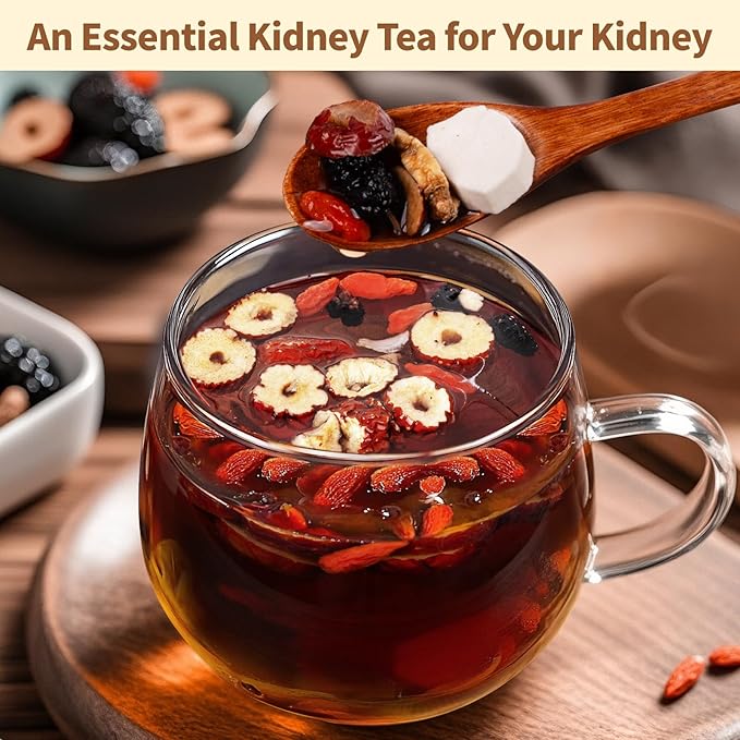 Kidney Tea Formula Ginseng Six Treasure Tea - Natural Chinese Traditional Herbal Ginseng Five Treasures Kidney Detox Cleanse Teabag For Men Women - 30 Bags-FlexoryFit