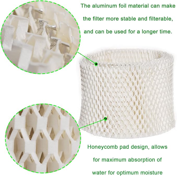 HIFROM 2Pack Replacement Humidifier Wick Filters Compatible with Kaz & Vicks 3020 V3100 V3500 V3600 V3800 V3900 Honeywell HCM-300T HCM-350 Humidifier WF2 & PWF2