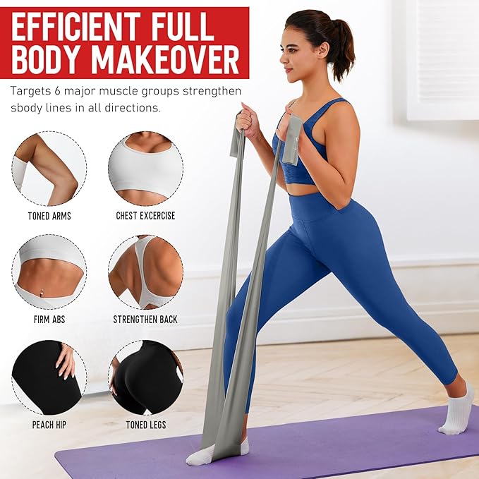 WALITO Resistance Bands for Working Out, Exercise Bands for Women and Men, Workout Bands for Physical Therapy, Stretch, Recovery, Pilates, Rehab, Strength Training and Home Gym-FlexoryFit