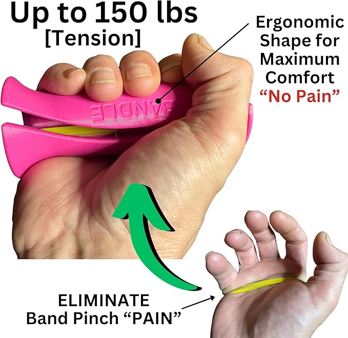 Bandle™ - True Ergonomic Handles for Resistance Bands | Unleash The Full Potential of Pain-Free, Full-Body Workouts | Durable & Comfortable for High-Intensity Training (2 Handles)-FlexoryFit