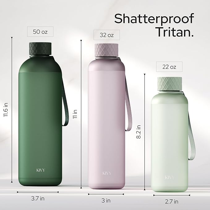 KIVY Slim Water Bottle 32oz [Lightweight & Shatterproof] - Reusable Tritan Water Bottle - Leak Proof Bottle for Women & Men - Coral Red Water Bottle BPA Free-FlexoryFit
