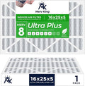 MervKing 16x25x5 Air Filter Actual Size: 15.88" 24.88" 4.38" MERV 8 MPR 600-700 | MADE IN USA | 1-Pack | Pleated HVAC AC Furnace Replacement