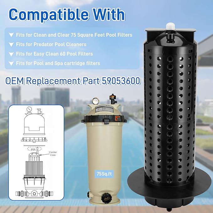 59053600 Center Core Fit for Clean and Clear Pool Filter 75 sq. ft. Pool and Spa Cartridge Filter
