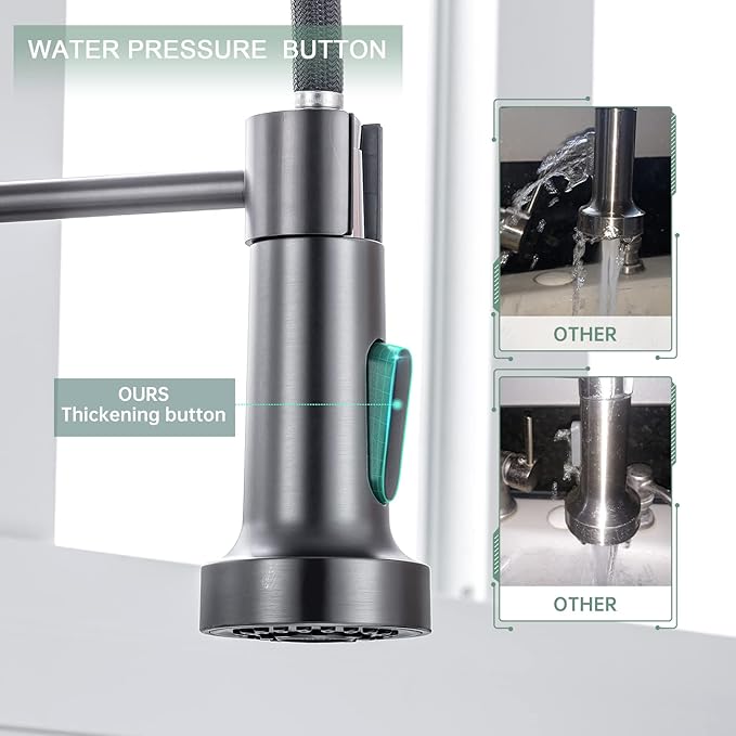 WEWE Black Stainless Kitchen Faucet, Faucet - Image 4