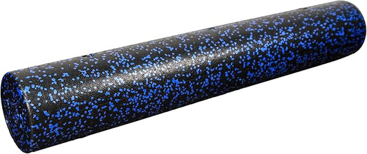 High-Density Round Foam Roller for Muscle Soreness Recovery, Exercise, Massage - 18", 24", 36" Blue Fleck (36 Inch)-FlexoryFit