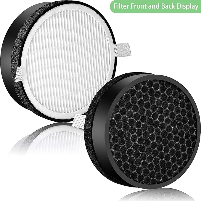2 Pack Air Purifier Filters Replacement for LEVOIT LV-H132, Compatible with 3-in-1 Nylon Pre-Filter and True Activated Carbon Filters, LV-H132-RF Part