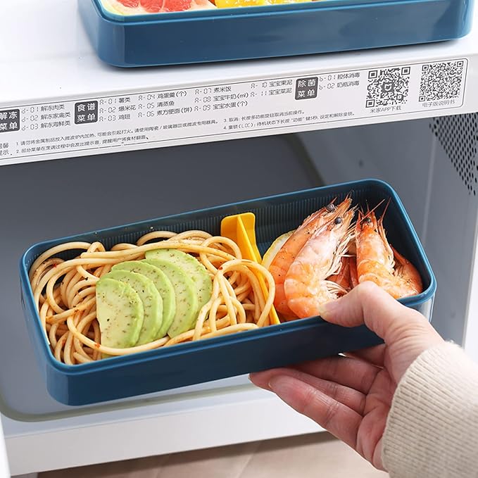 Iteryn Bento Box Lunch Box, 3-In-1 Compartment Containers - Wheat Straw, Leakproof Eco-Friendly Stackable Bento Lunch Box Meal Prep-FlexoryFit