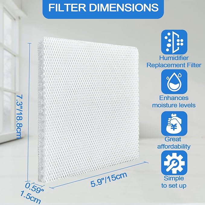 AEROiVi 4Pack Mesh Replacement Filters Compatible with LEVOIT Superior 6000S Smart Evaporative Humidifier,Washable and Reusable Mesh Fabric Humidifier Wick Filter Replacement