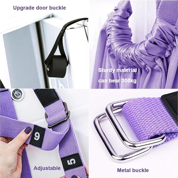 Dance Stretching Equipment - Yoga Strap, Backbend Training Yoga Stretching Rope with Door Anchor, Flexibility Trainer Stretching Equipment Assist Stretch Strap for Fitness Gymnastics Dance Aerial Yoga Ballet-FlexoryFit