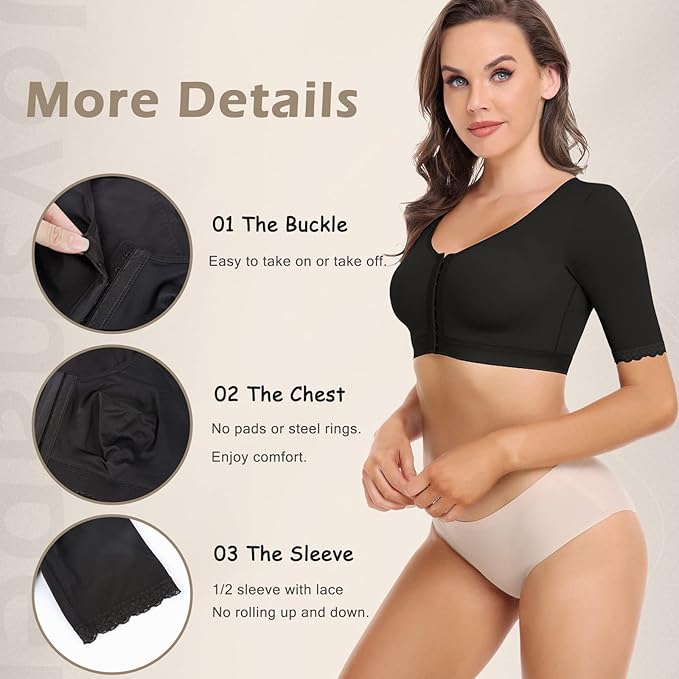 JOYSHAPER Upper Arm Shapers for Women Compression Sleeves Shapewear Crop Top Slimming Arm Slimmer Vest-FlexoryFit