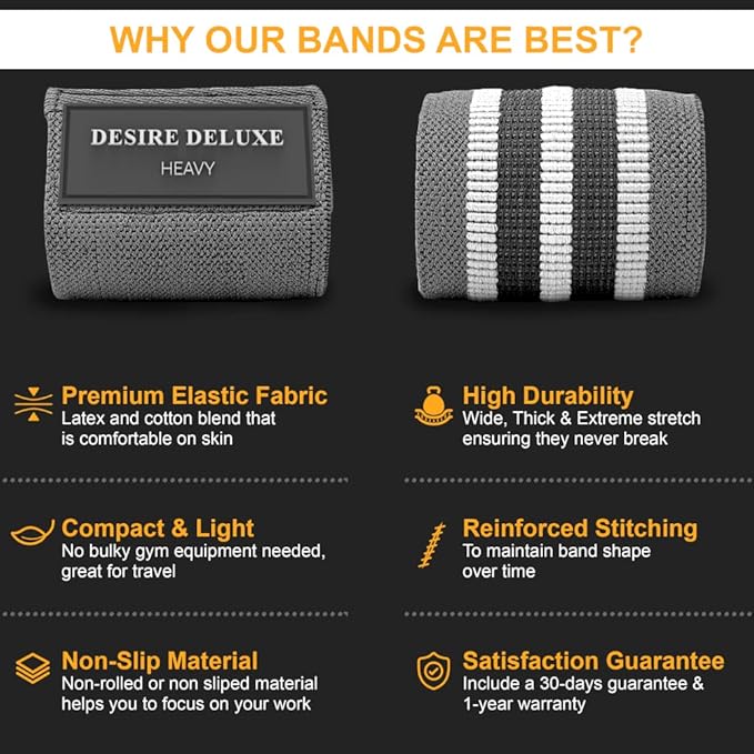 Desire Deluxe Resistance Band Exercise Workout Equipment Bands Set for Working Out Physical Therapy - Men & Women Elastic Stretch Booty Gym Equipment Accessories - Home, Fitness, Pilates, Yoga Pack 3-FlexoryFit