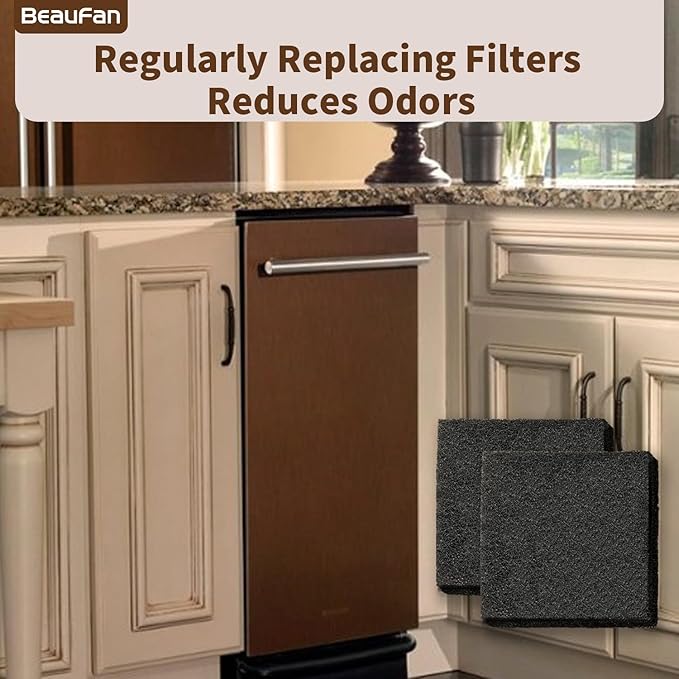 6 Pack 4151750 554358 Trash Compactor Charcoal Air Filter Replacement for Whirlpool/KitchenAid/Maytag/Jenn-Air/Amana/Inglis/Magic Chef Trash Compactor