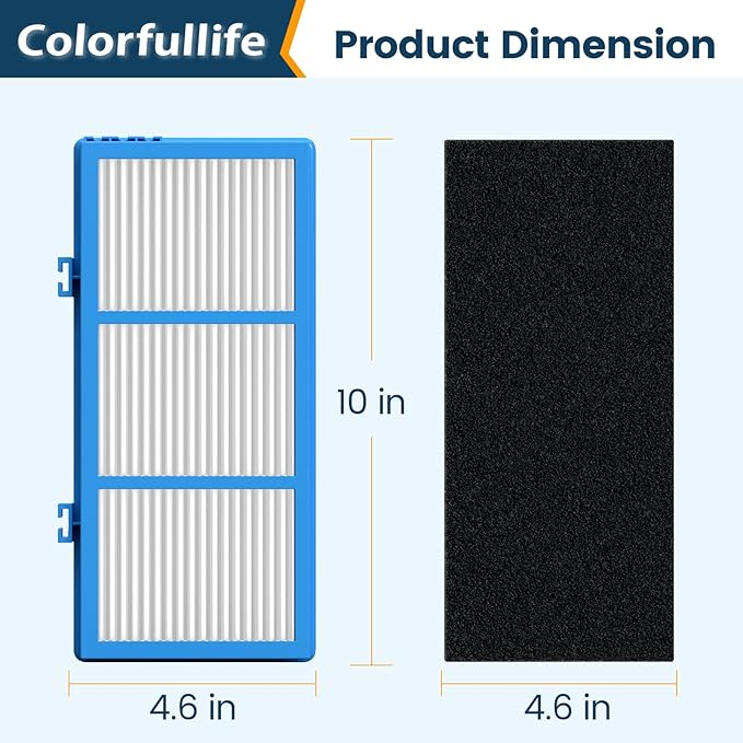 Colorfullife Replacement Filters for Holmes AER1 HEPA Type Total Air Filter Replacement Filters for HAPF30AT and HAP242-NUC, 4 HEPA + 8 Carbon Booster Filters