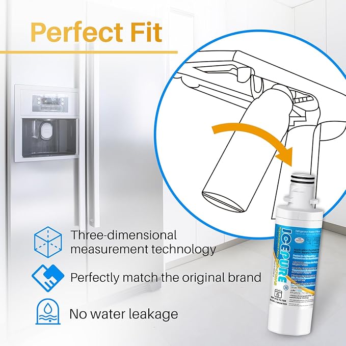 ICEPURE ADQ747935 Refrigerator Water Filter Replacement for LG LT1000P, MDJ64844601, Kenmore Elite 9980, ADQ74793501 LT1000PC ADQ74793502, LMXS28626S, LFXS26973S, 4PACK
