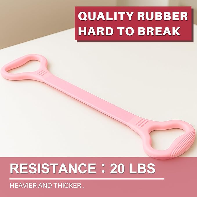 LEZER Figure 8 Resistance Band, Fitness Elastic Rope, Execrise Workout for Arm, Back, Chest and Shoulder, Yoga, Pilates, Stretching, Physical Therapy Equipment-FlexoryFit