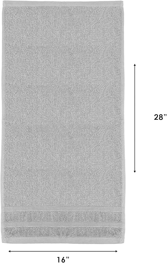 Kaufman - Premium Hand Towels Set for Bathroom, Spa, Gym, and Face Towel 100% Cotton Ring Spun, Ultra Soft Feel and Highly Absorbent Towels (Light Gray, 36)-FlexoryFit