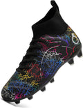 Boys' Soccer Shoes Kids Firm Ground Soccer Cleats Girls Athletic Sneakers Outdoor Turf Football Shoes for Little/Big Kid