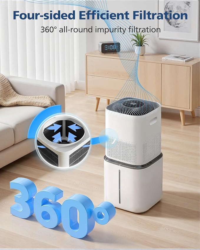 6000S Filters Replacement Compatible with LEVOIT Superior 6000S Smart Evaporative Humidifier, 12 Pack Gray 6000S Wick Filters+ 6 Pack White Top Fill Filters