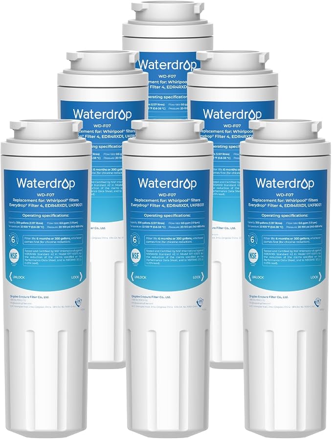 Waterdrop UKF8001 Refrigerator Water Filter 4, Replacement by Waterdrop