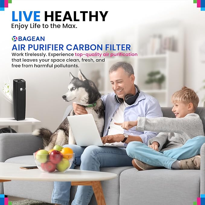 Bagean Activated Carbon Pre Filter 9.5" x 4.1" Compatible with Bionaire & Holmes AER1 Filter Replacement - Fits AER 1 Holmes Air Purifier Filters - Removes Odors and Freshen the Air (8-Pack)