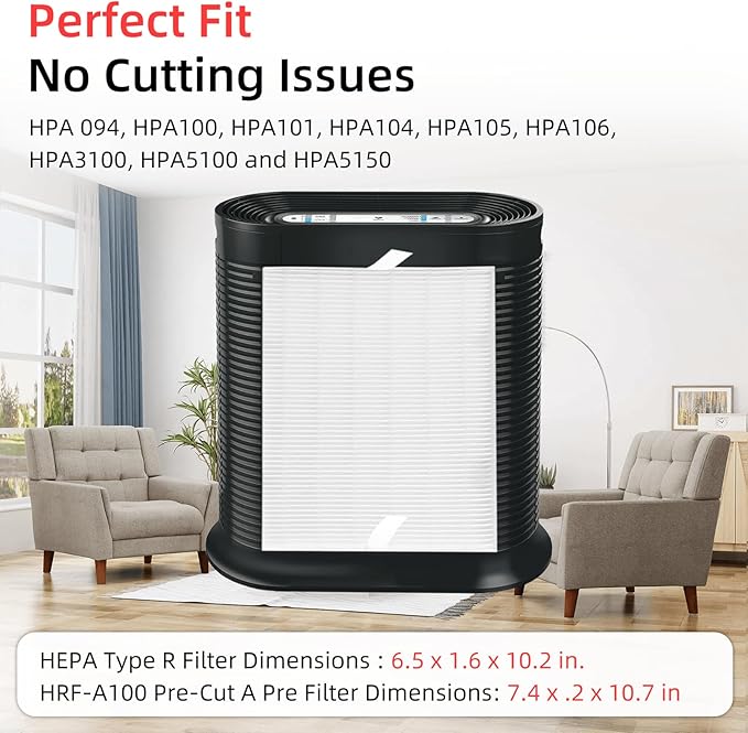 APPLIANCEMATES HPA100 HEPA Filter Replacement for Honeywell HPA100 HRF-ARVP100 HPA094 Series Air Purifiers, HPA101, HPA104, HPA105, HPA106, HPA3100, HPA5100 and HPA5150